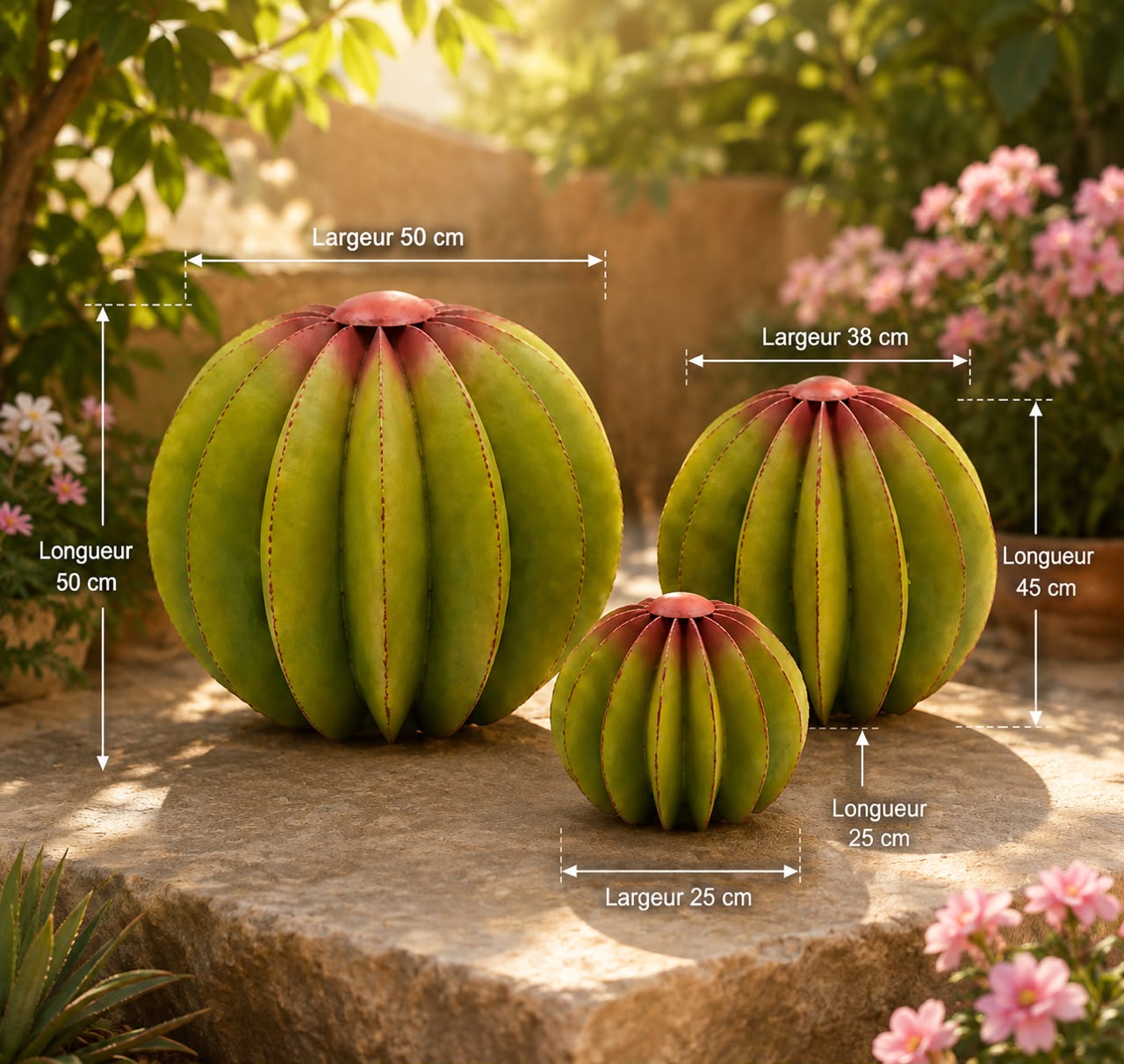 Cactus boules — Trois formats