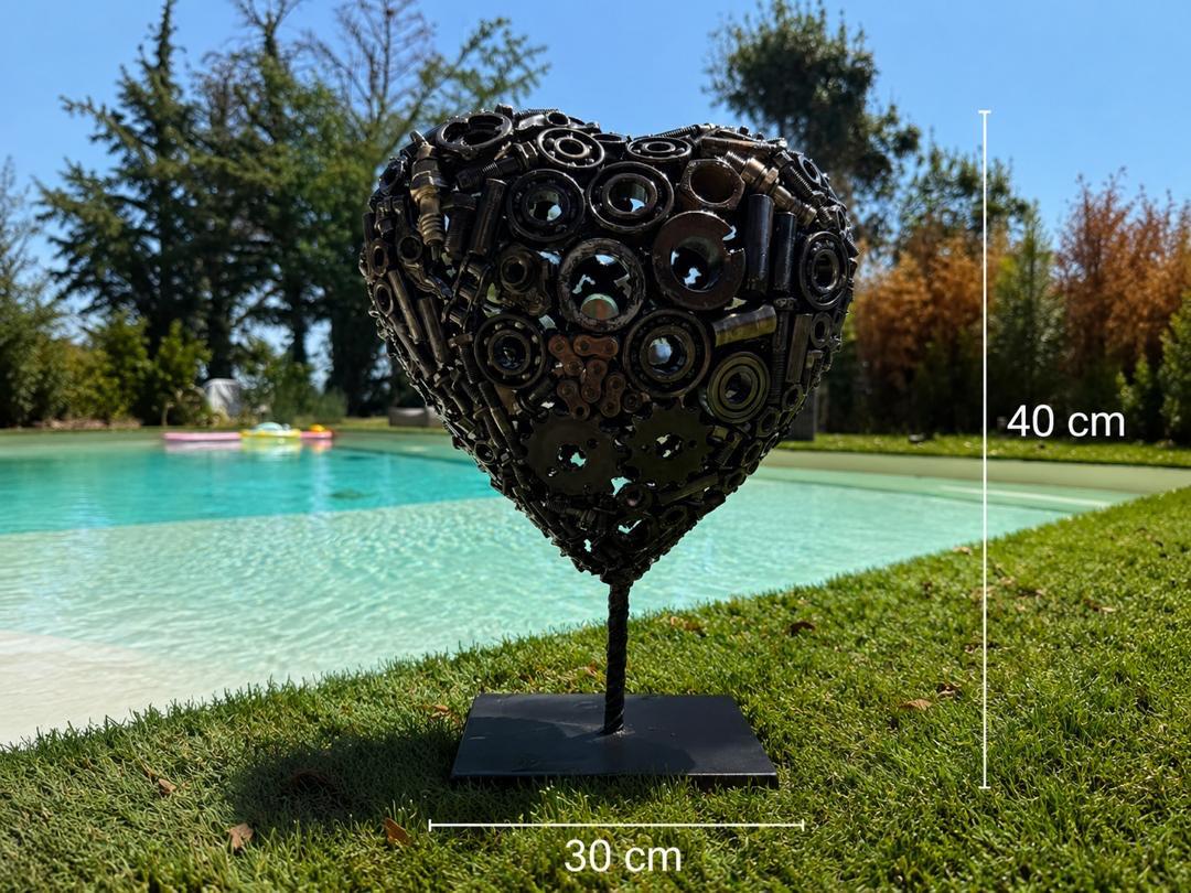 Cœur mécanique sur socle