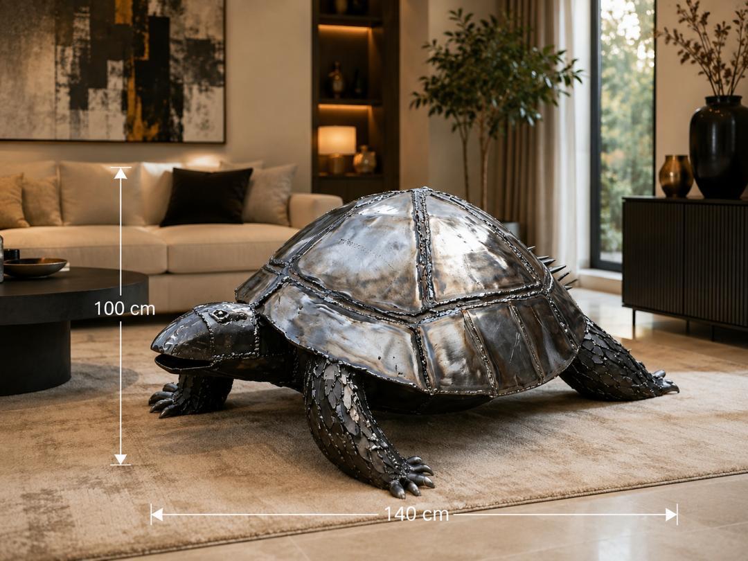 Tortue monumentale en métal